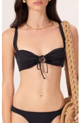 Biquíni Regata Franzido Draping Preto
