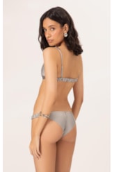 Biquíni Regata Franzido Satin Skin Silver Gray
