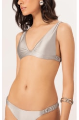 Biquíni Regata Franzido Satin Skin Silver Gray