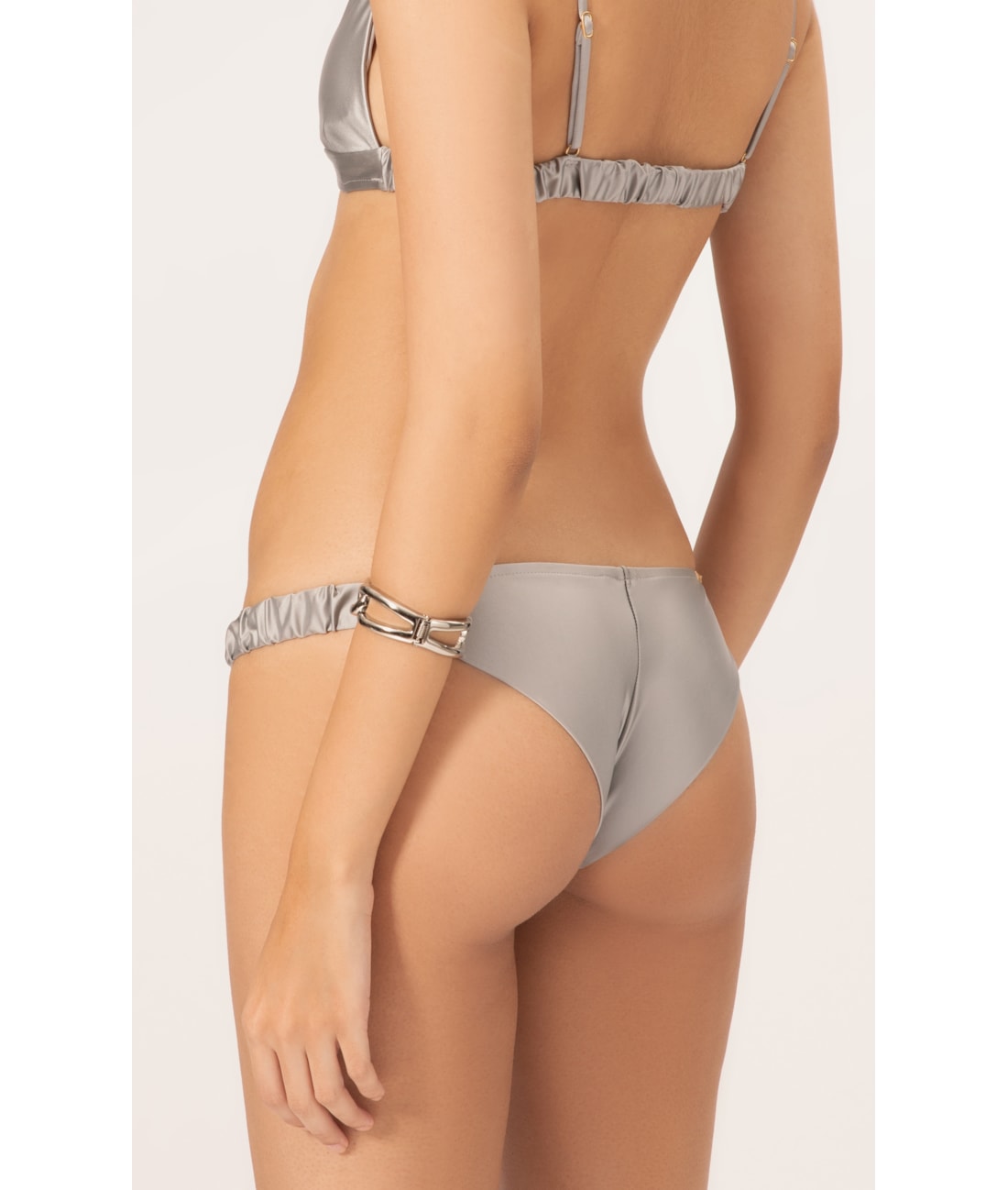Biquíni Regata Franzido Satin Skin Silver Gray