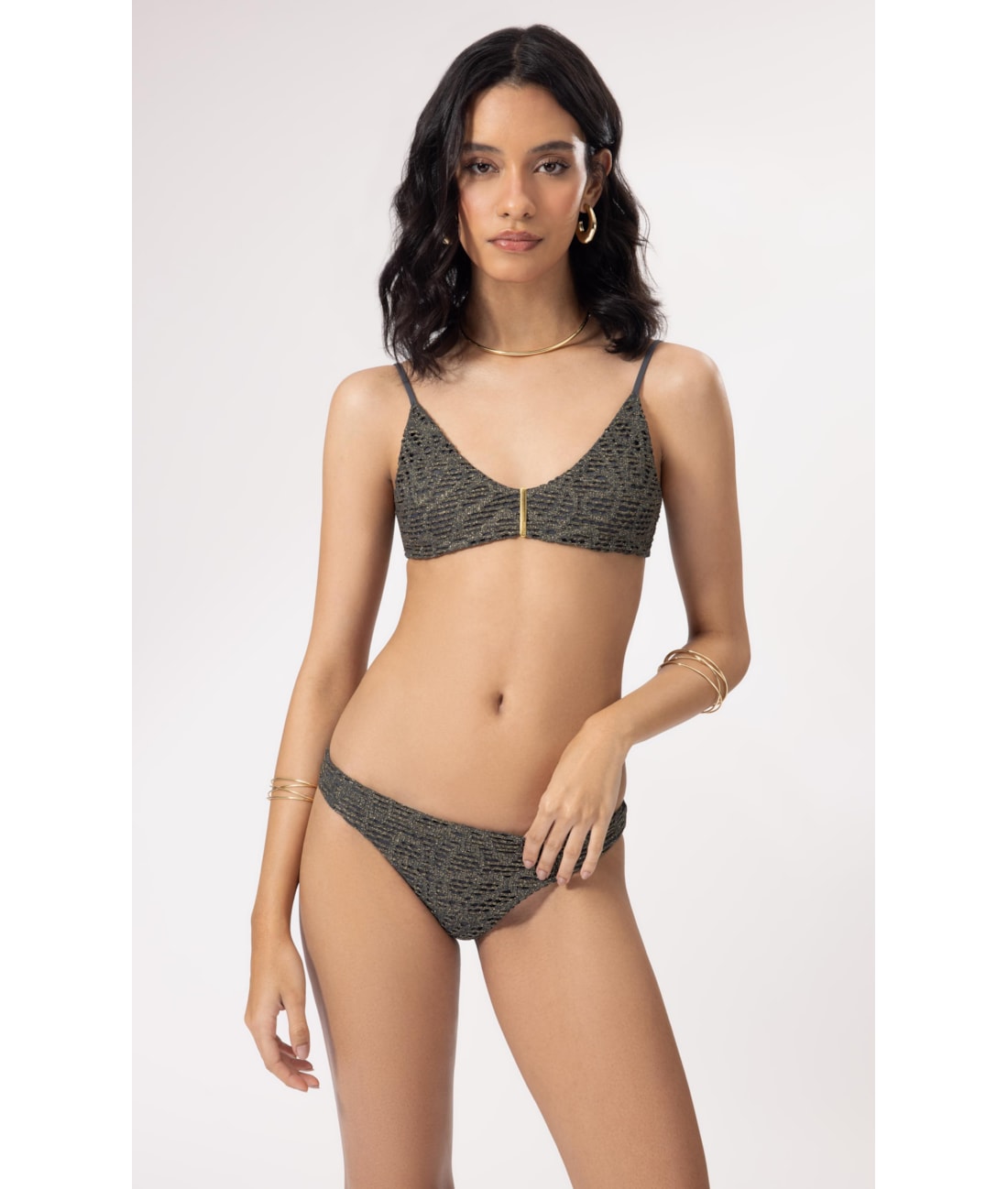 Biquíni Regata Passador Rendado Lux Gráfite