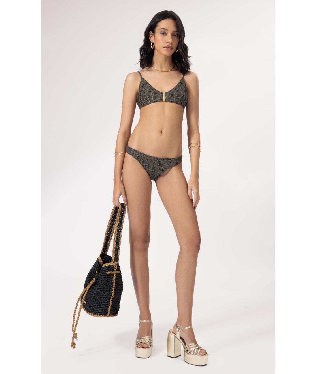 Biquíni Regata Passador Rendado Lux Gráfite