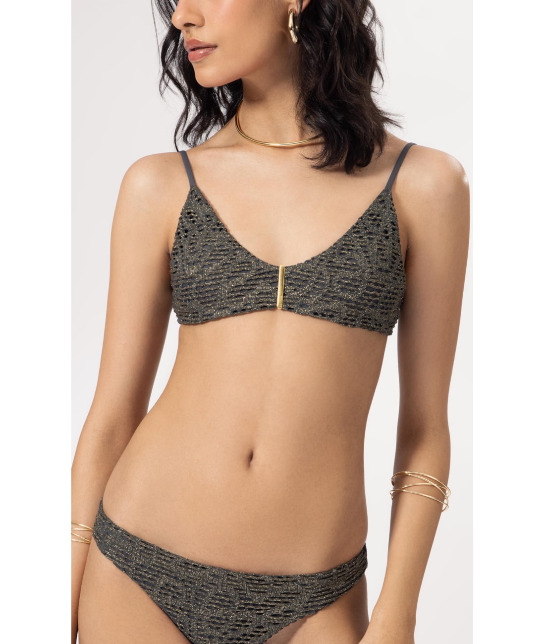 Biquíni Regata Passador Rendado Lux Gráfite