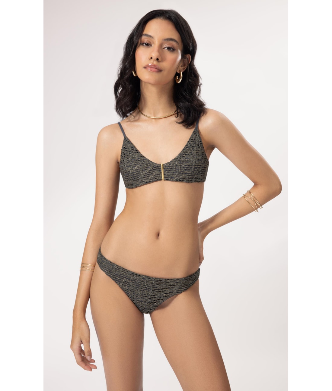 Biquíni Regata Passador Rendado Lux Gráfite