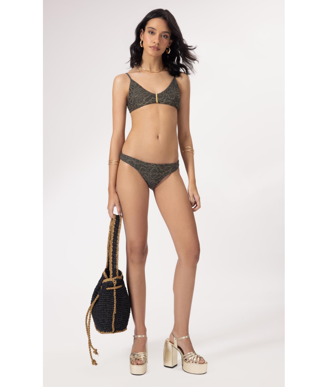 Biquíni Regata Passador Rendado Lux Gráfite