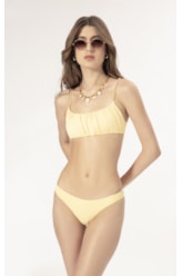 BIQUÍNI RETO FRANZIDO FLUID  AMARELO MANTEIGA