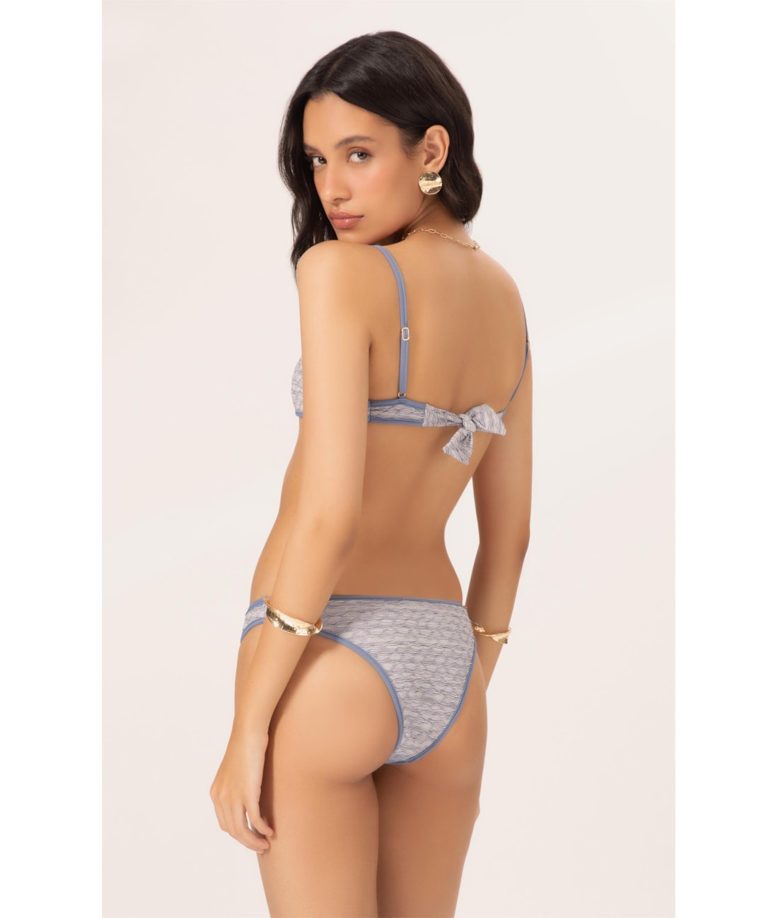 Biquíni Reto Viés Versi Azul Jeans Mescla