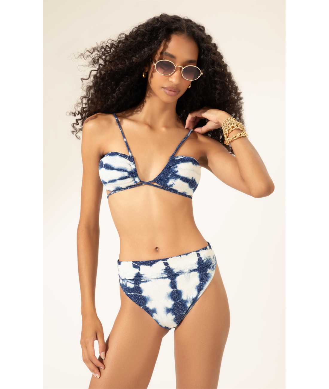 Biquíni Tiras Tie Dye Azul