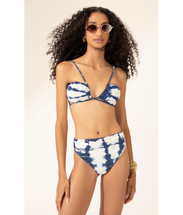 Biquíni Tiras Tie Dye Azul
