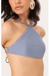 Biquiní Top Frente Única Magic Azul Seco