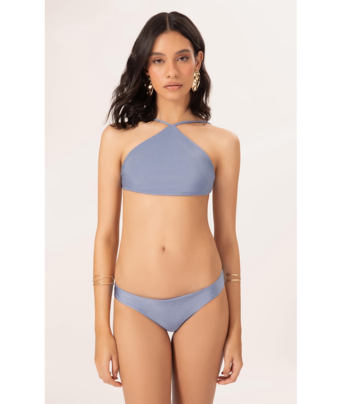 Biquiní Top Frente Única Magic Azul Seco