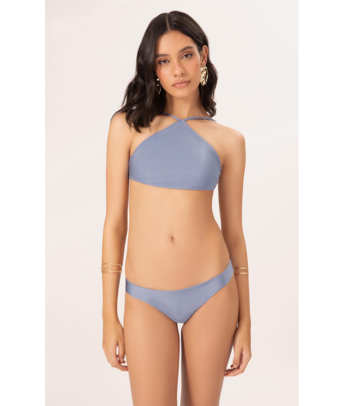 Biquiní Top Frente Única Magic Azul Seco