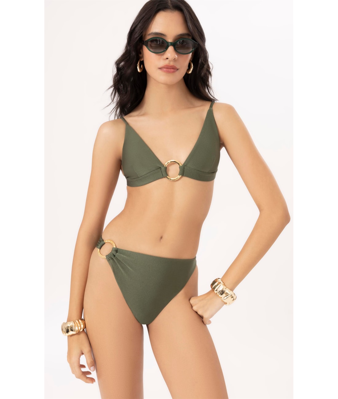 BIQUÍNI TRIÂNGULO FIXO BEL AIR VERDE MILITAR