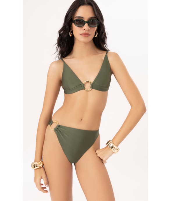 BIQUÍNI TRIÂNGULO FIXO BEL AIR VERDE MILITAR