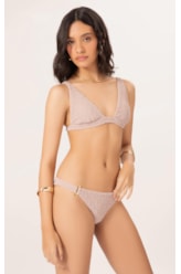 Biquíni Triângulo Fixo Crepe Shine Rosê