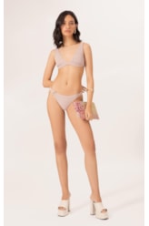 Biquíni Triângulo Fixo Crepe Shine Rosê