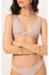 Biquíni Triângulo Fixo Crepe Shine Rosê