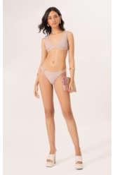 Biquíni Triângulo Fixo Crepe Shine Rosê