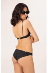 Biquíni Triângulo Transpassado Draping Preto