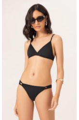 Biquíni Triângulo Transpassado Draping Preto