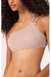 Biquíni Um Ombro Só Crepe Shine Rosê