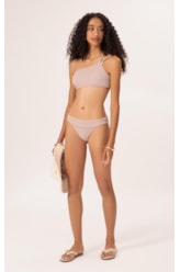 Biquíni Um Ombro Só Crepe Shine Rosê