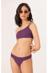 Biquíni Um Ombro Só Crepe Shine Roxo