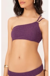Biquíni Um Ombro Só Crepe Shine Roxo