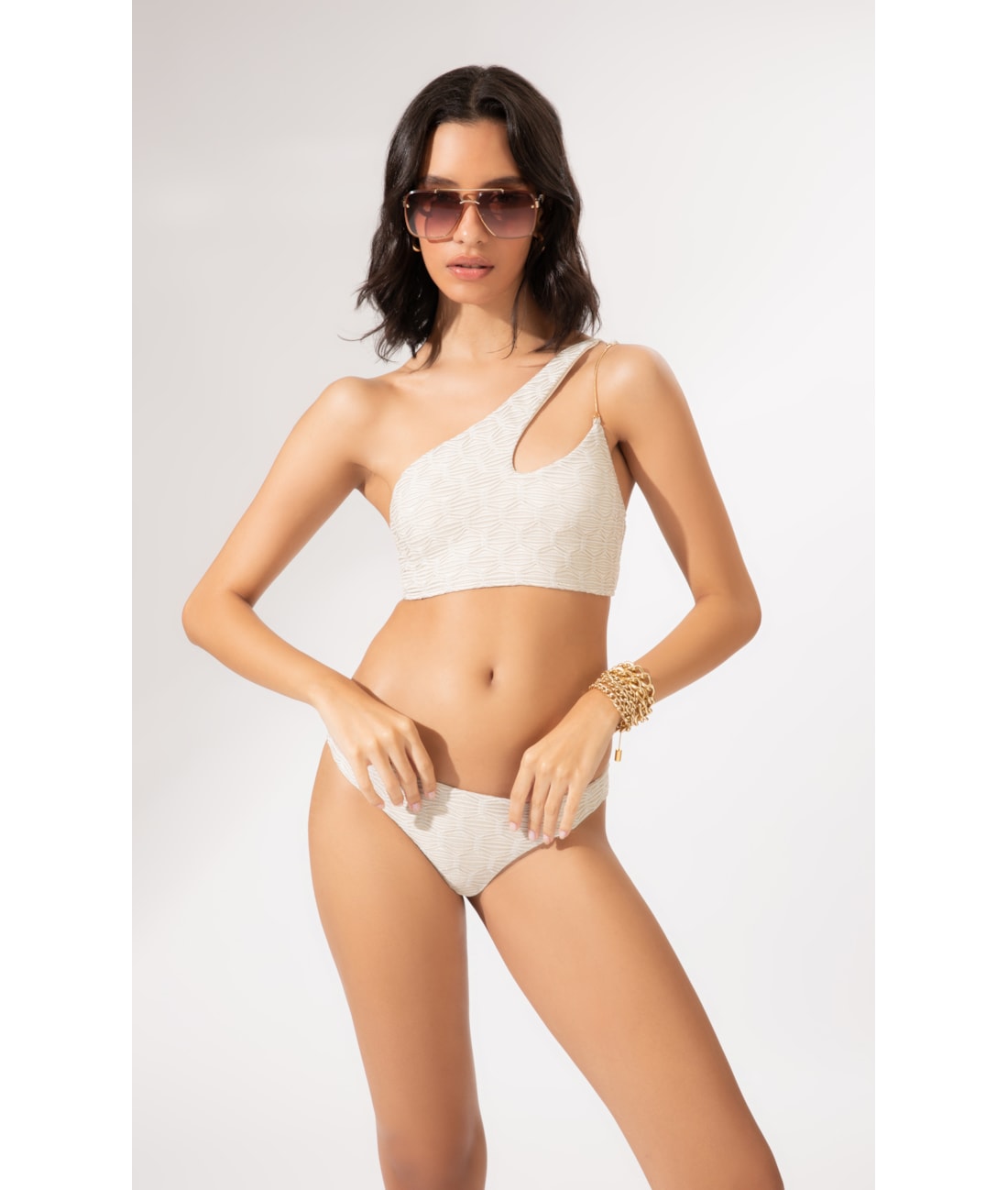 Biquíni Um Ombro Só Eos Off White