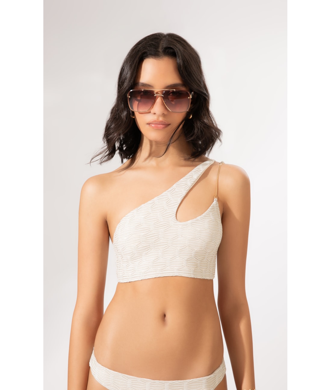 Biquíni Um Ombro Só Eos Off White