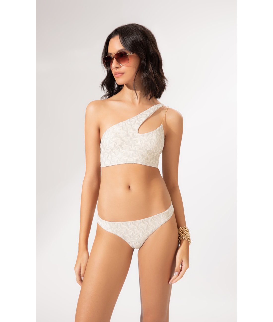 Biquíni Um Ombro Só Eos Off White