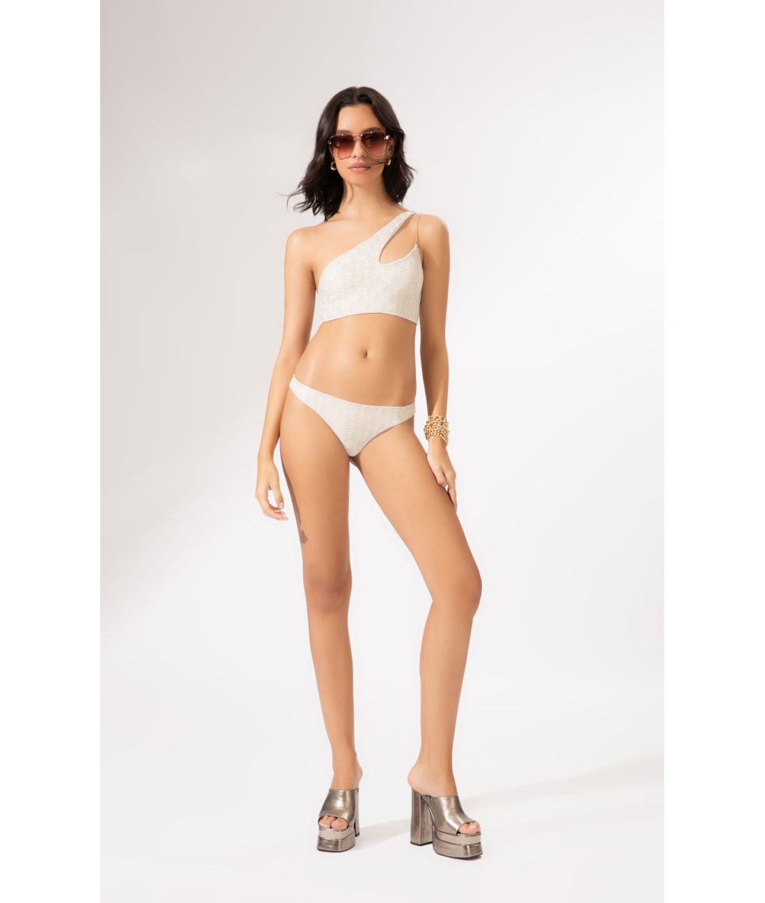 Biquíni Um Ombro Só Eos Off White