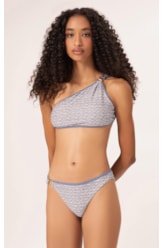 Biquíni Um Ombro Só Viés Versi Azul Jeans Mescla