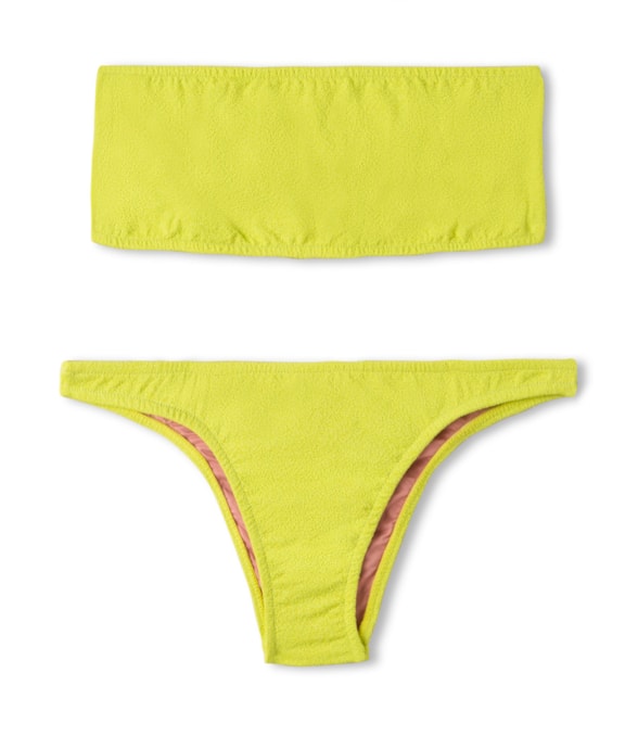 Biquíni Faixa Com Calcinha Reta Amarelo Limao