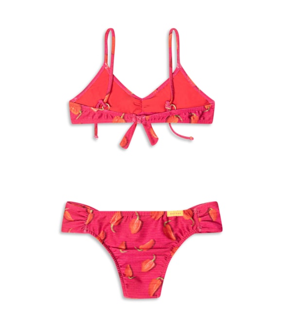 Biquíni Infantil Franzido Bonnet Pink