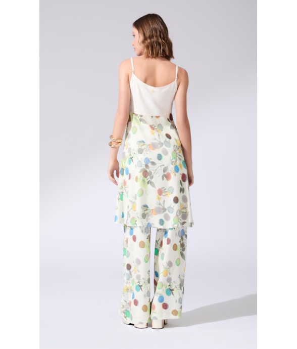 Blusa Alongada Amarração Bouquet Off White