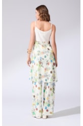 Blusa Alongada Amarração Bouquet Off White