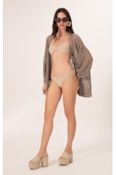 Blusa Alongada Tricot Tweed Capuccino