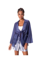 Blusa Amarração Lyocell Washed Azul Jeans