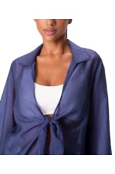 Blusa Amarração Lyocell Washed Azul Jeans