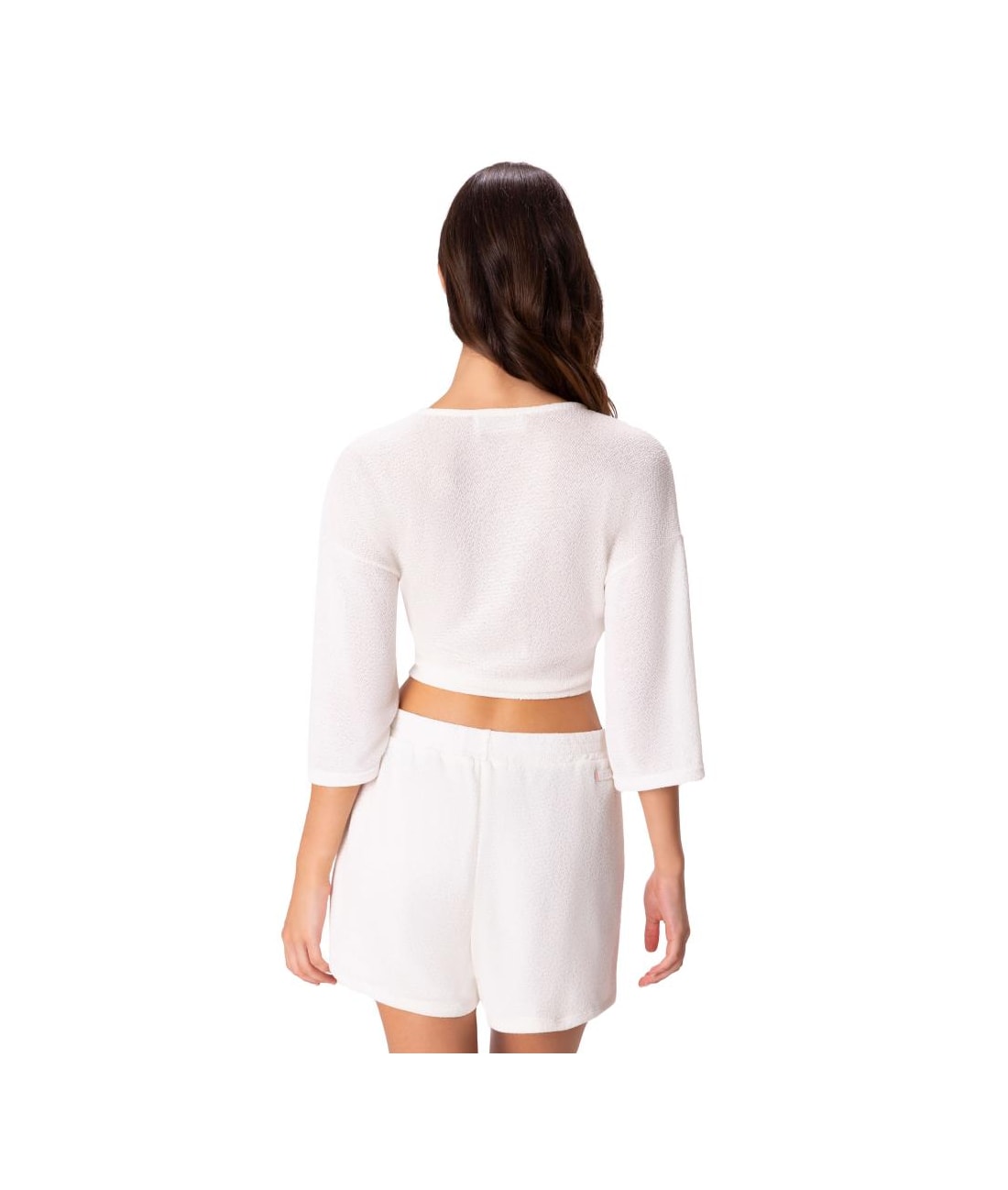 Blusa Amarração Malha Tricot Off White