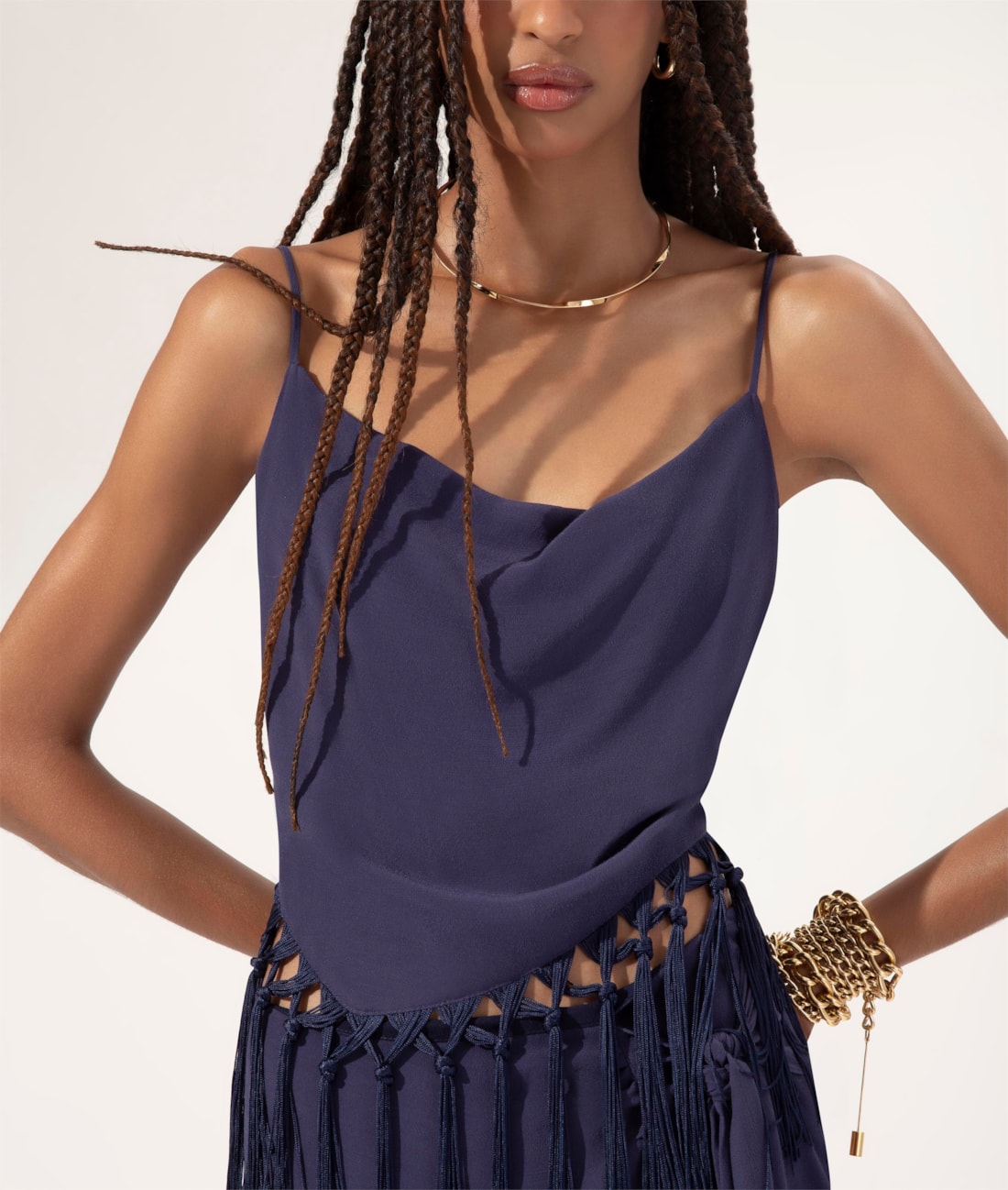 Blusa Amour Franjas Dark Navy