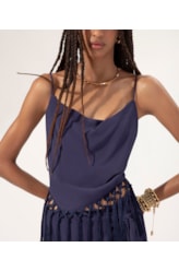 Blusa Amour Franjas Dark Navy