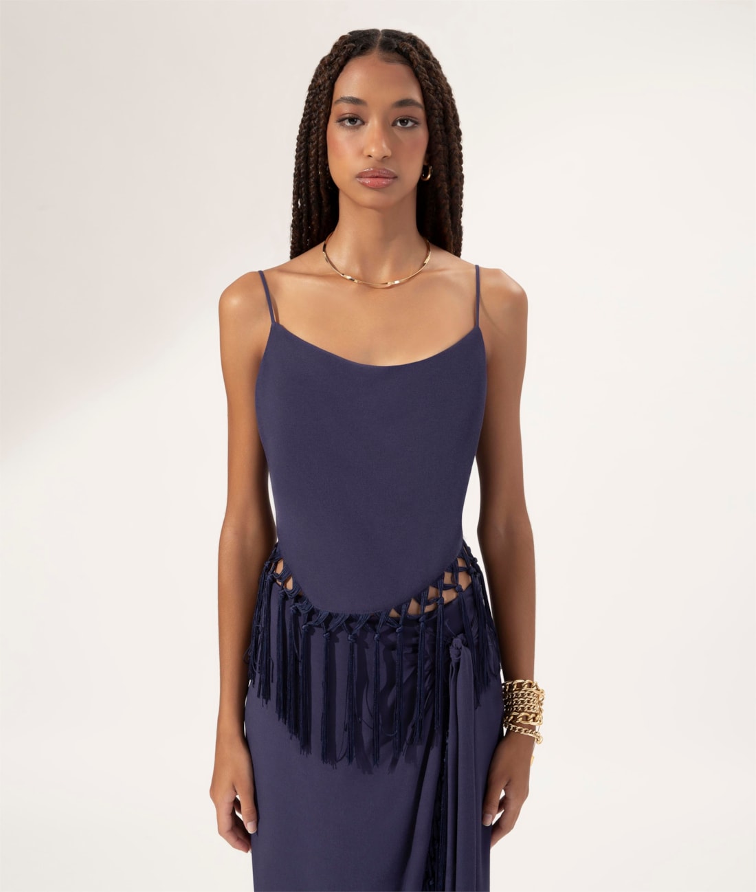 Blusa Amour Franjas Dark Navy