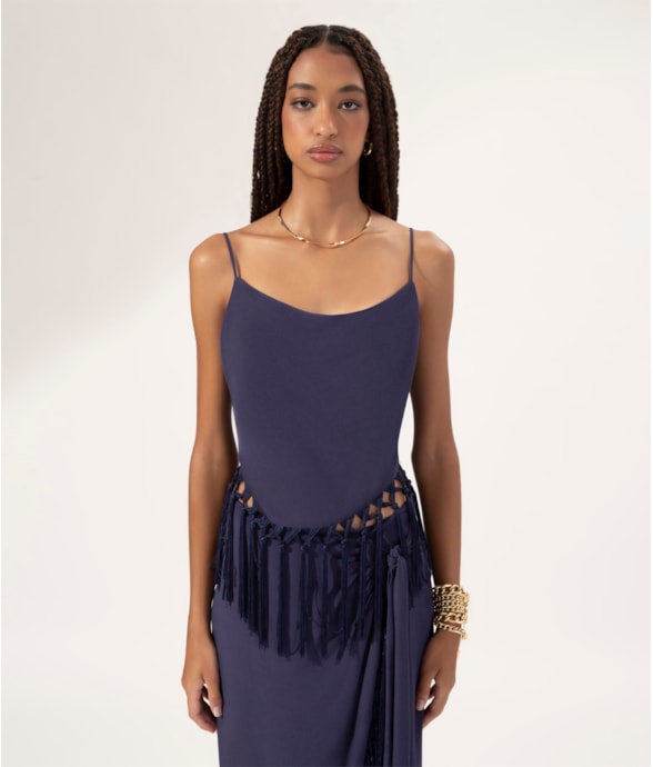 Blusa Amour Franjas Dark Navy