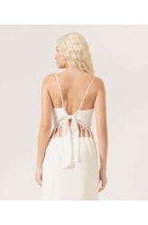 Blusa Amour Franjas Off White