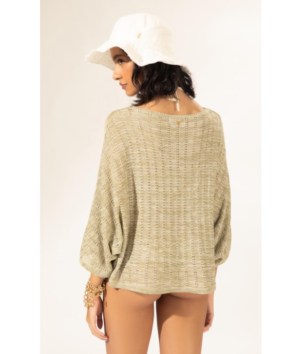 Blusa Ampla Tricot Monâco Verde Claro