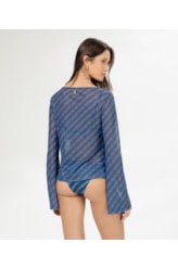 Blusa Argola Tule Los Angeles Marinho
