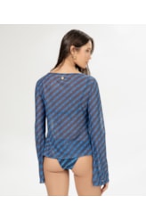 Blusa Argola Tule Los Angeles Marinho