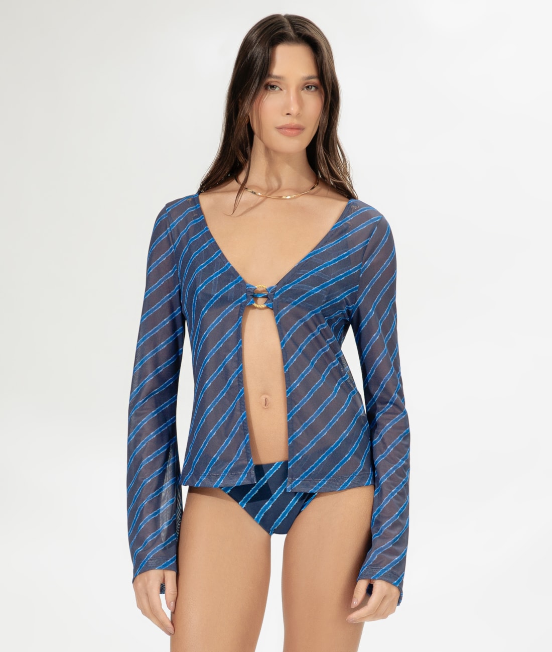 Blusa Argola Tule Los Angeles Marinho